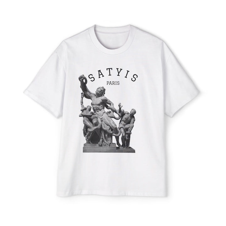 Men's Oversized Graphic Tee with Satyis Paris Design, Casual Streetwear